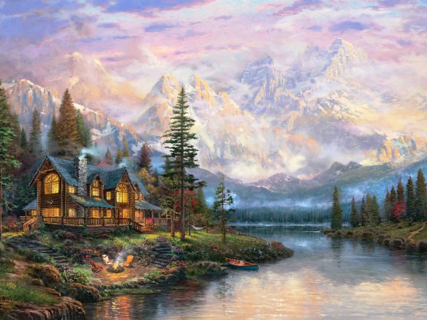 Томас Кинкаде живопись горы