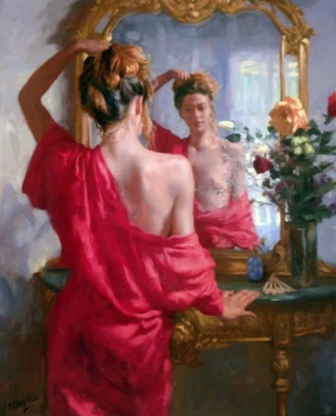 Висенте Ромеро Редондо картины у зеркала