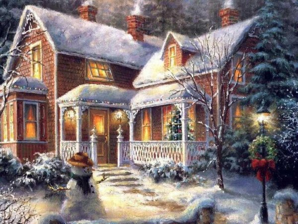 Thomas Kinkade Рождественские домики