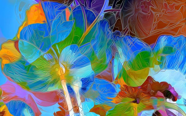 Абстракция цветы картины