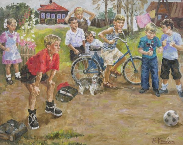 Детство велосипед в живописи
