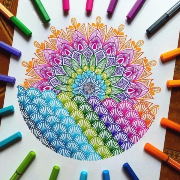 Яркие рисунки маркерами