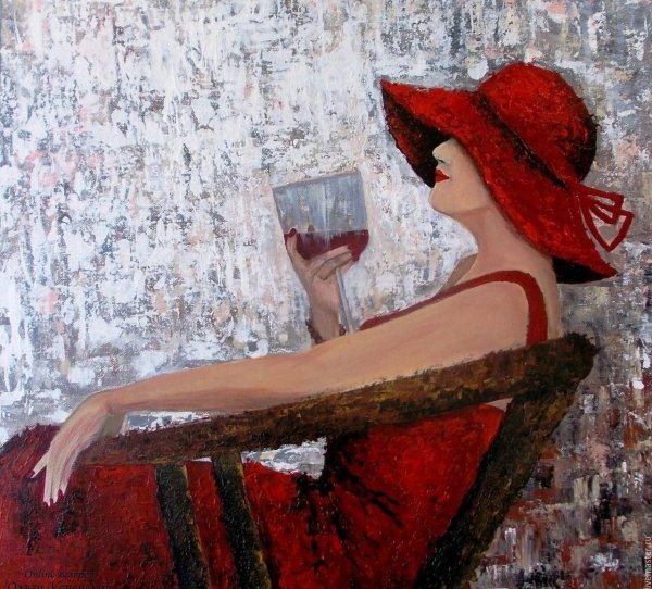 Девушка в шляпе живопись