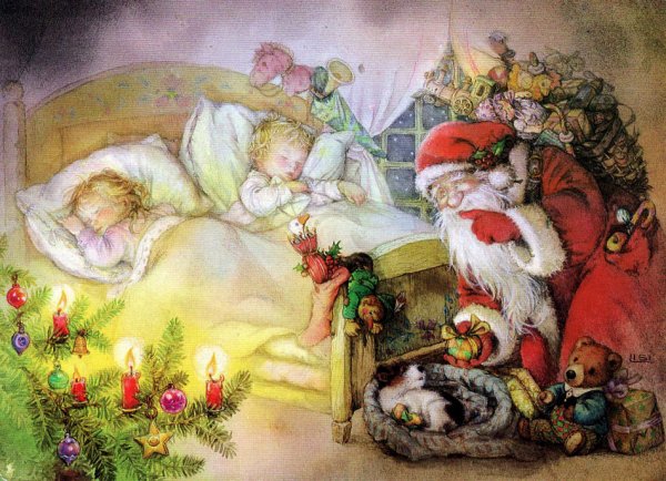 Новогодний город рисование