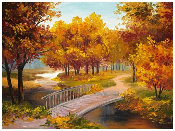 Алмазное хобби / алмазная мозаика "осенний мост"