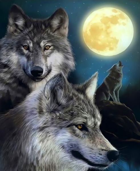 Алмазная мозаика Волчья стая