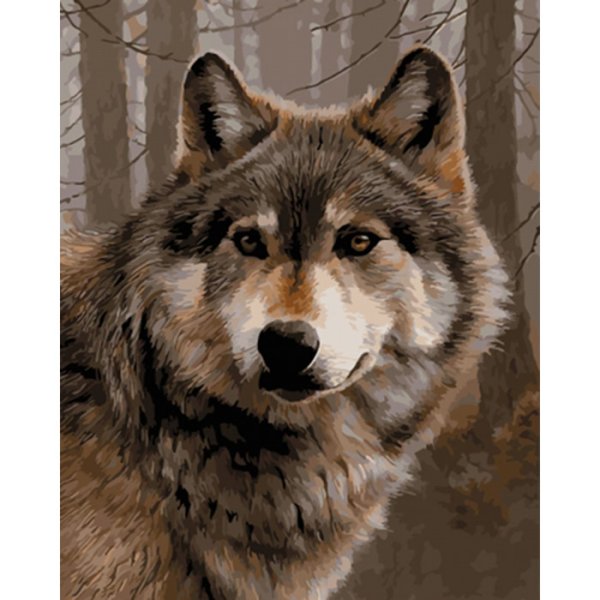 Вышивка крестом волк Белоснежка