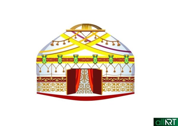 Казахский орнамент Шанырак юрта