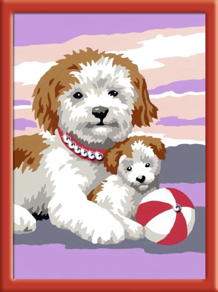 Раскрашивание по номерам собаки