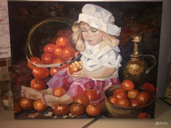 Девушка с мандаринами картина