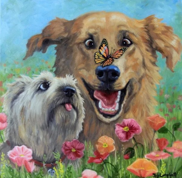 Joy Campbell картины собаки