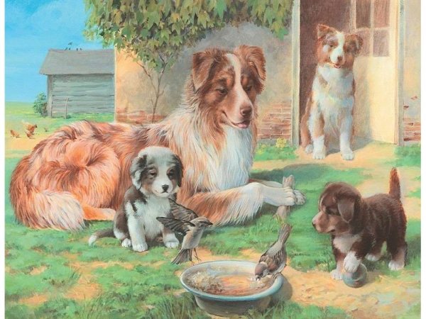 Собака со щенятами Веретенникова