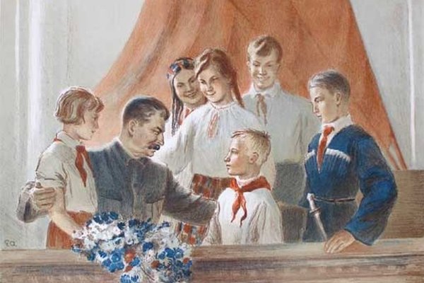 Лозунг спасибо товарищу Сталину за наше счастливое детство