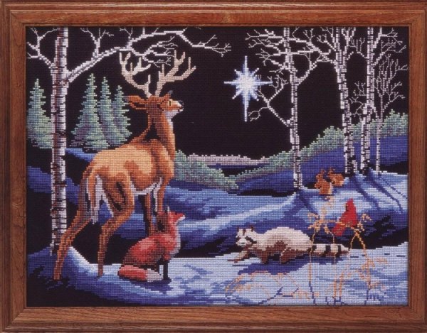 Вышивка крестом Рождественская ночь
