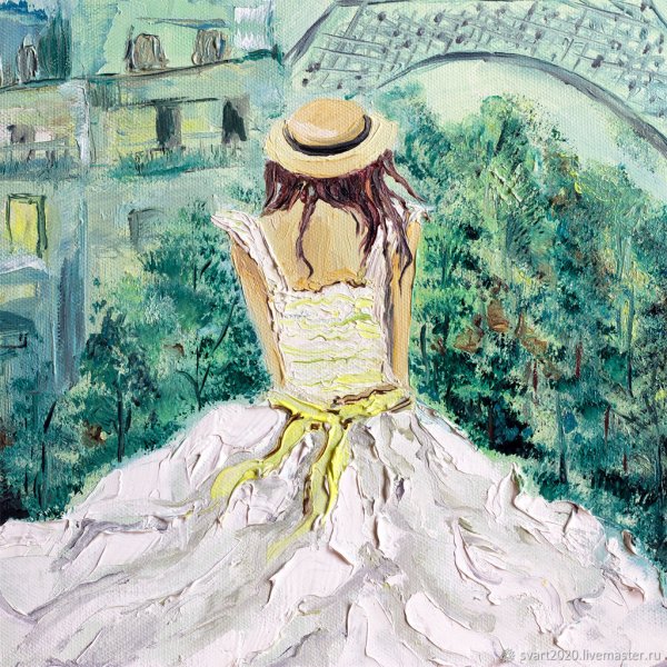 Девушка в платье живопись