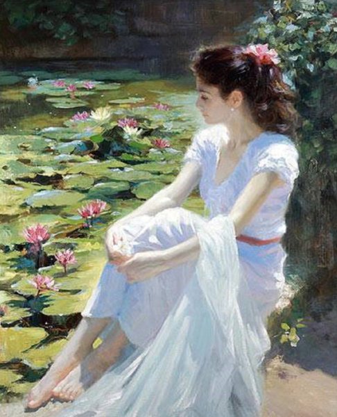 Владимир Волегов, дама в белом платье