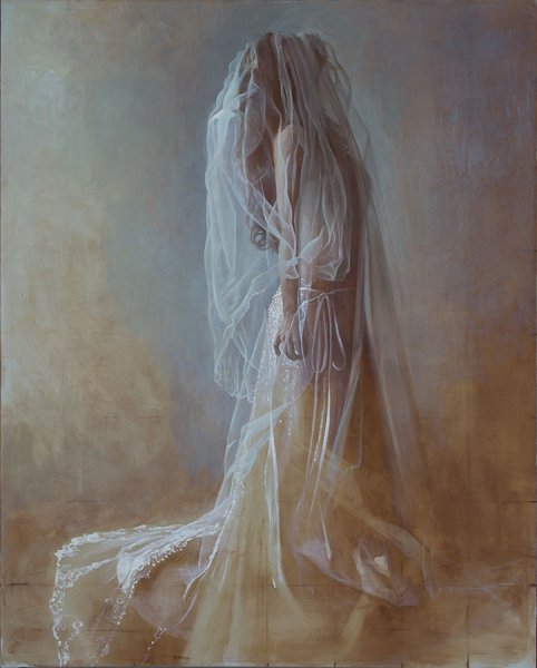 Девушка в прозрачной ткани