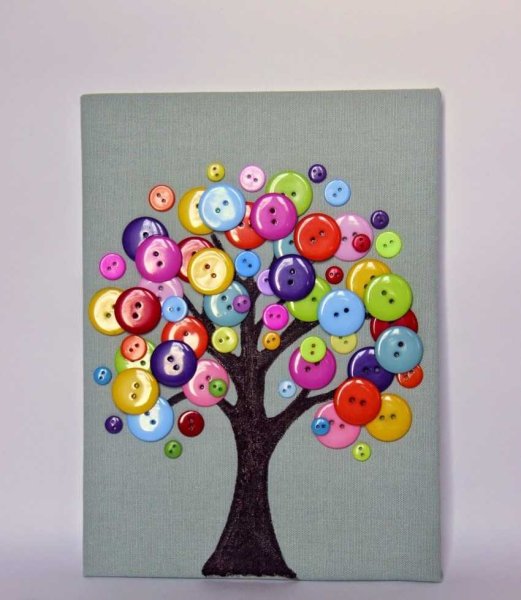Дерево из пуговиц