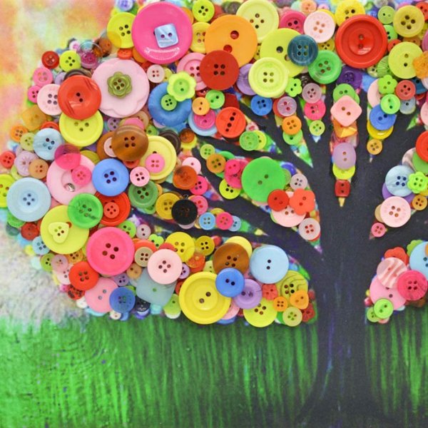 Аппликация дерево с пуговицами