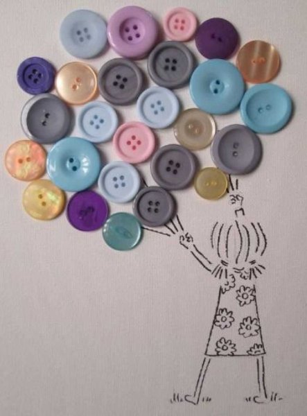 Аппликация из пуговиц