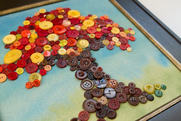 Картины из пуговиц своими руками фото
