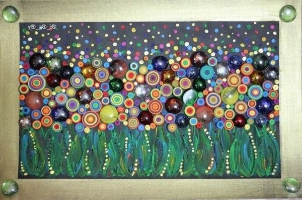 Декоративное панно из пуговиц