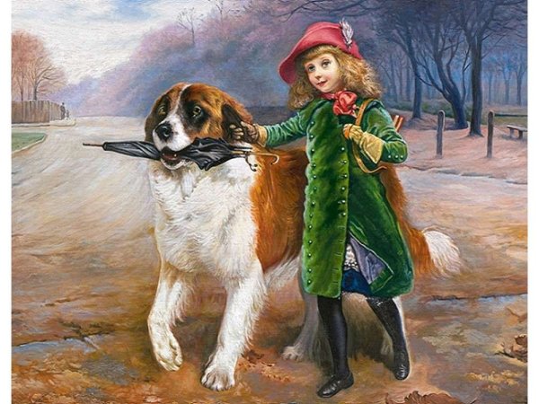 Чарльз Бертон барбер картины девочка с собакой