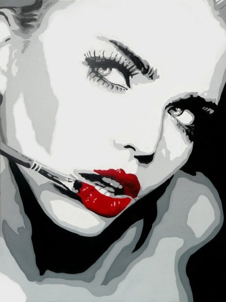 Постер девушка с красными губами