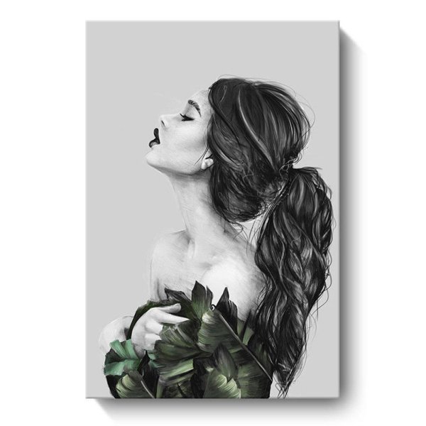 Черно белая картина девушка