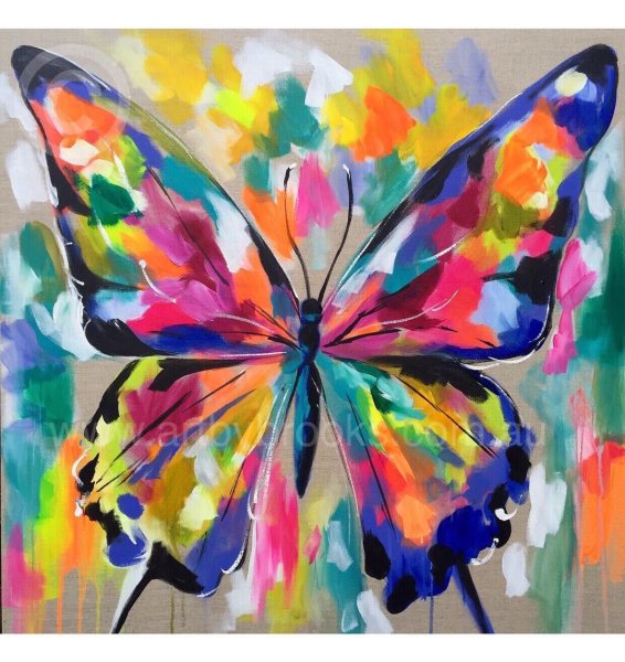 Бабочка акриловыми красками