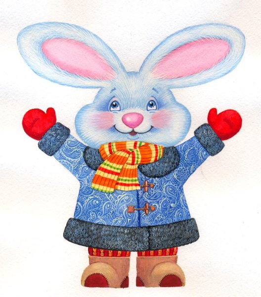 Сказочный заяц в одежде