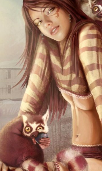 Портрет девушки с хорьком