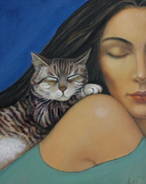 Женщины с кошками в живописи