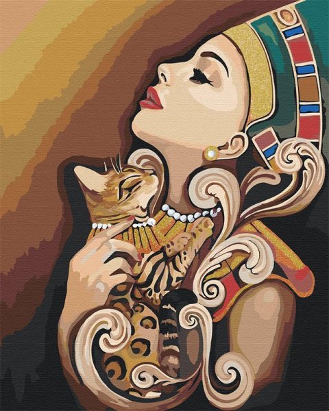 Нефертити царица Египта с кошкой