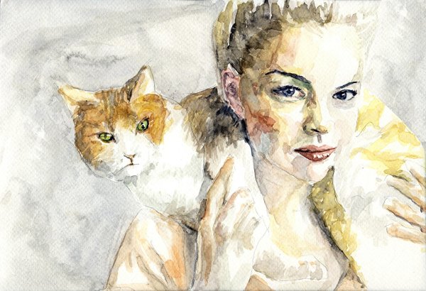 Женщины с кошками в живописи
