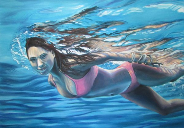 Девушка в воде картина