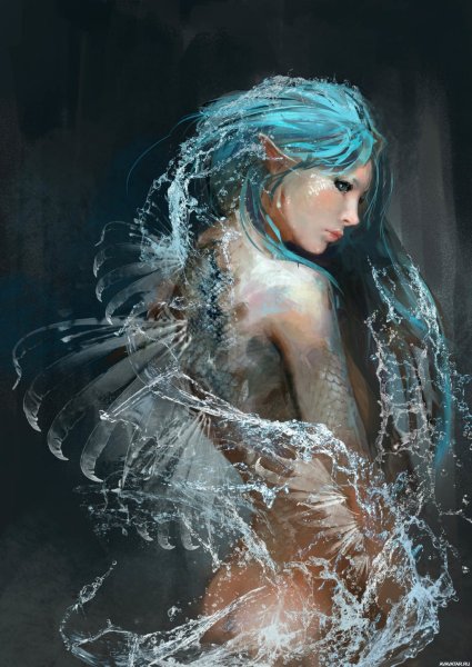 Девушка в воде картина