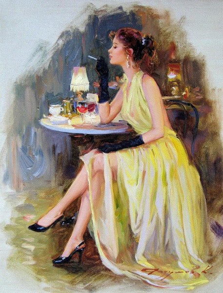 Разумов Константин девушки в кафе картины