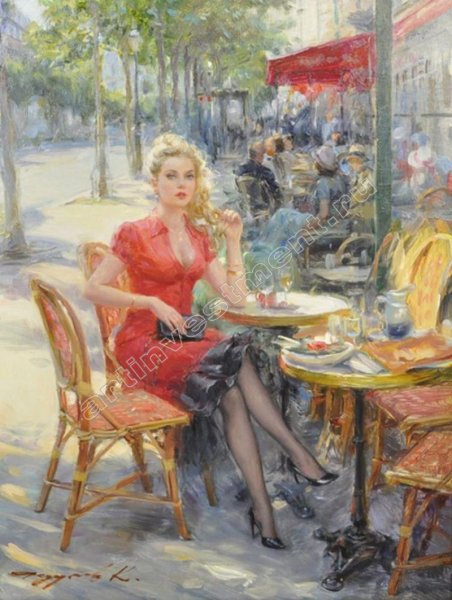 Девушка в парижском кафе Константин Разумов