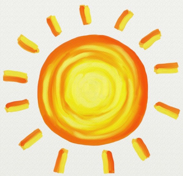 Солнце карандашом