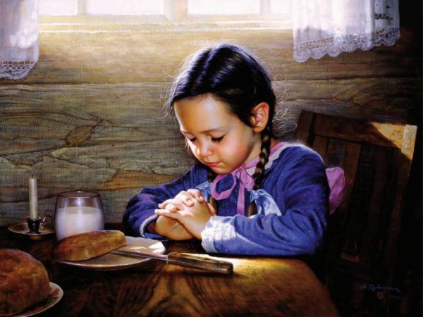 Дети за столом живопись