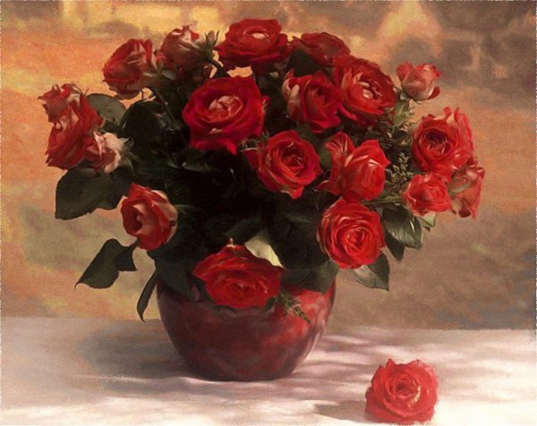 Красивые розы в вазе