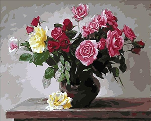 Натюрморт с розами живопись