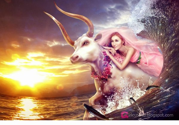 Девушка на быке