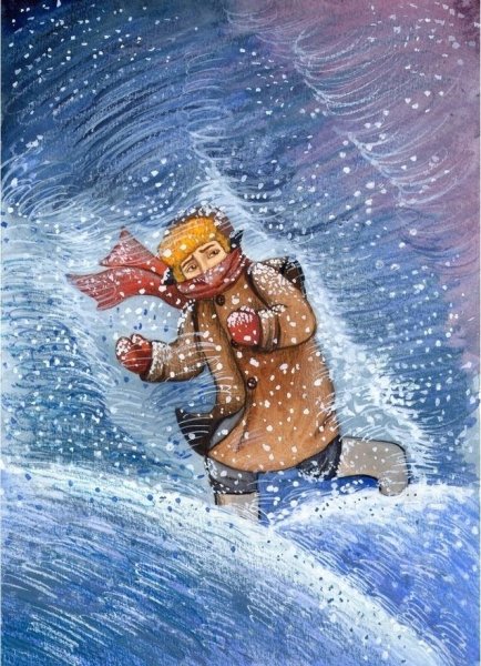 Иллюстрация зимней вьюги