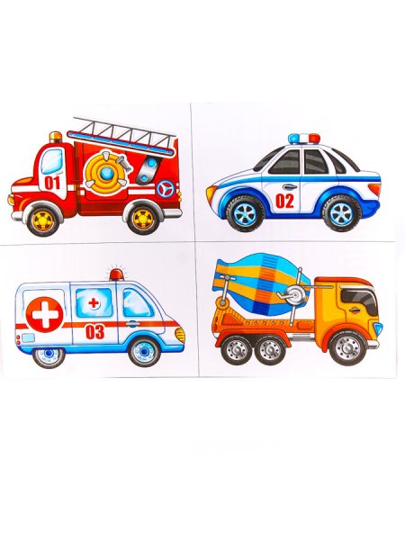 Спецмашины вид спереди для детей