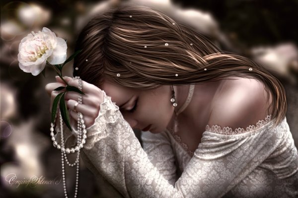 Красивая грустная девушка