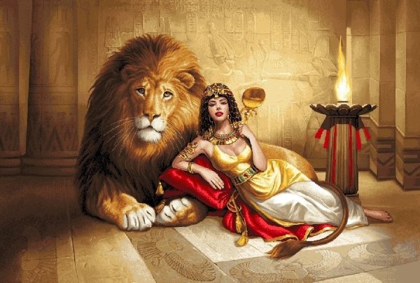 Картина Клеопатра со львом