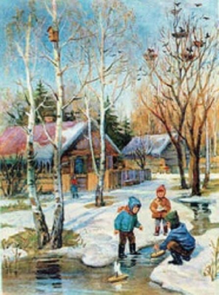 Пейзаж Весна для детей