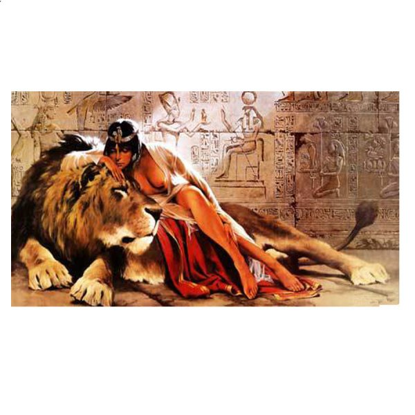 Алмазная мозаика Клеопатра со львом
